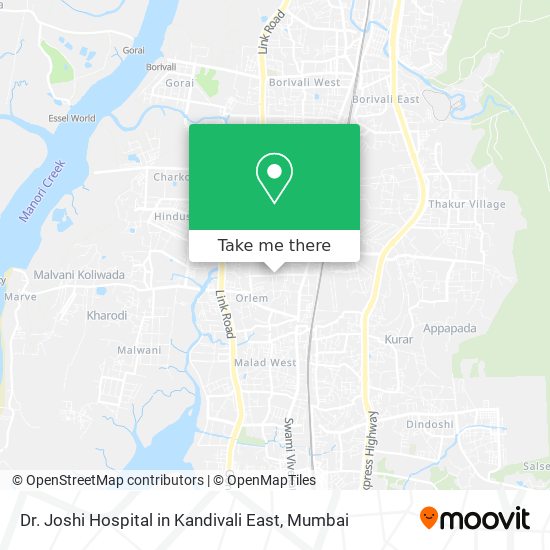 Dr. Joshi Hospital in Kandivali East map