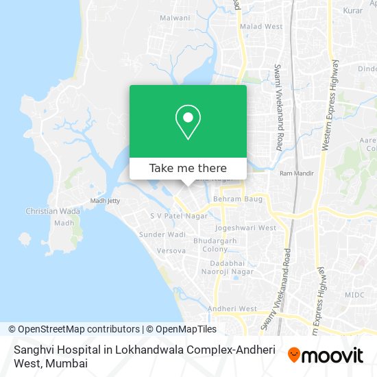Sanghvi Hospital in Lokhandwala Complex-Andheri West map