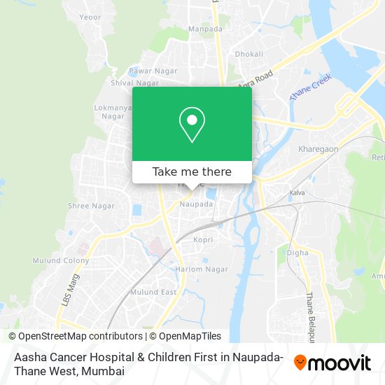 Aasha Cancer Hospital & Children First in Naupada-Thane West map