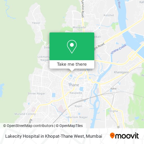 Lakecity Hospital in Khopat-Thane West map