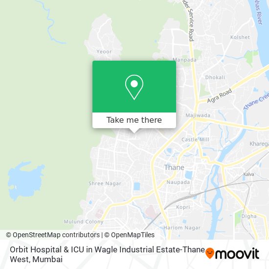 Orbit Hospital & ICU in Wagle Industrial Estate-Thane West map