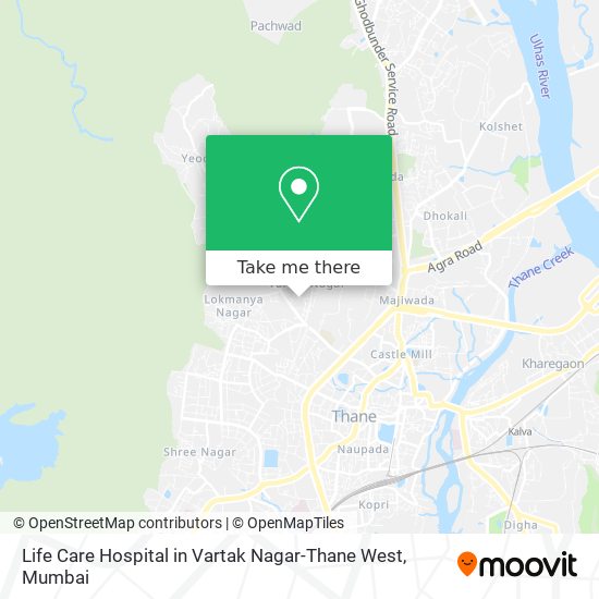 Life Care Hospital in Vartak Nagar-Thane West map