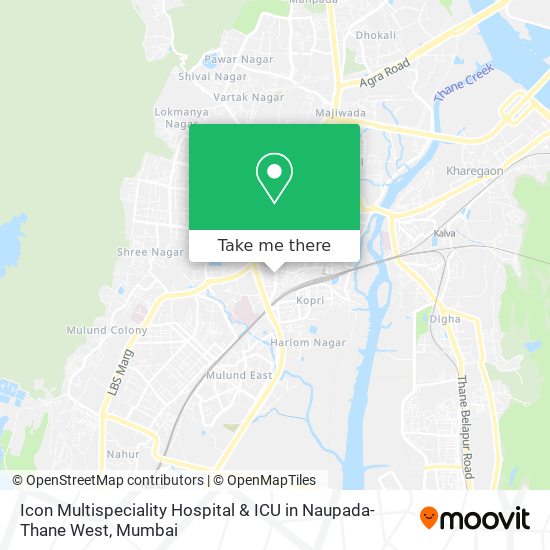 Icon Multispeciality Hospital & ICU in Naupada-Thane West map