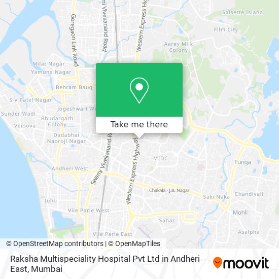 Raksha Multispeciality Hospital Pvt Ltd in Andheri East map