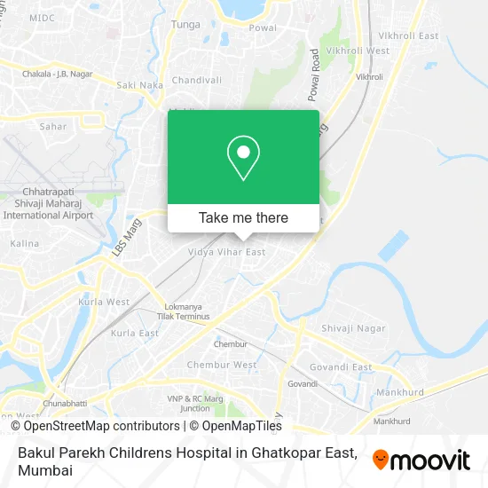 Bakul Parekh Childrens Hospital in Ghatkopar East map