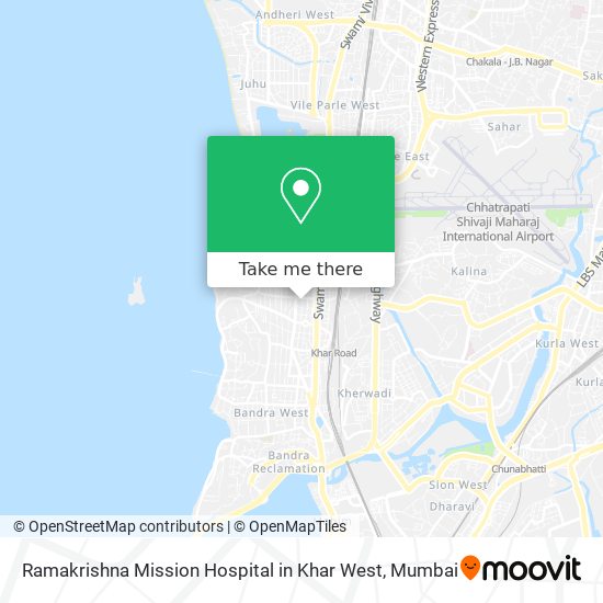 Ramakrishna Mission Hospital in Khar West map