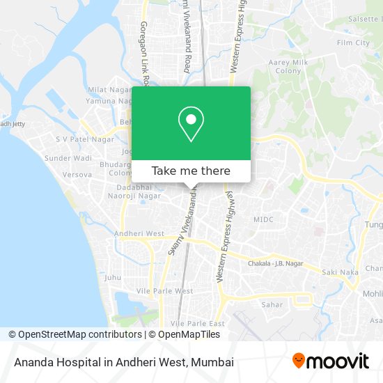 Ananda Hospital in Andheri West map