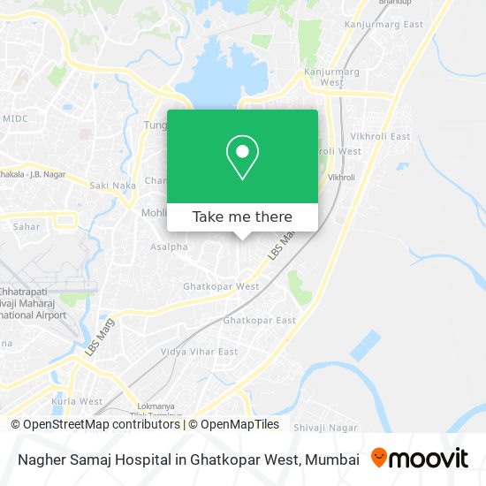 Nagher Samaj Hospital in Ghatkopar West map