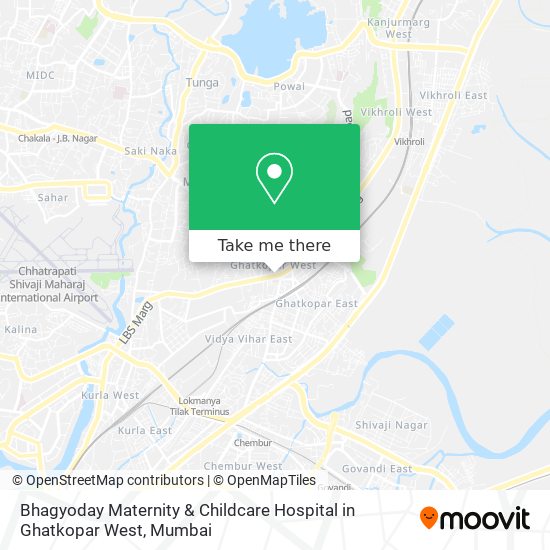 Bhagyoday Maternity & Childcare Hospital in Ghatkopar West map