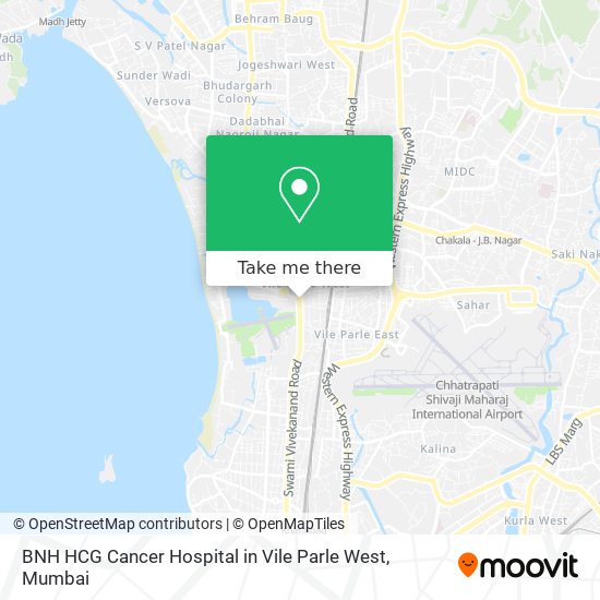 BNH HCG Cancer Hospital in Vile Parle West map