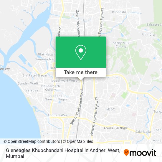 Gleneagles Khubchandani Hospital in Andheri West map
