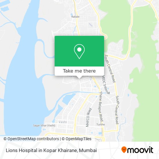 Lions Hospital in Kopar Khairane map