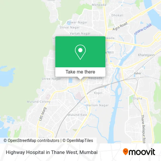Highway Hospital in Thane West map