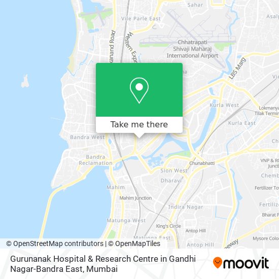 Gurunanak Hospital & Research Centre in Gandhi Nagar-Bandra East map