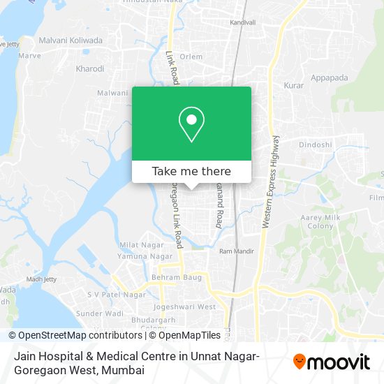 Jain Hospital & Medical Centre in Unnat Nagar-Goregaon West map