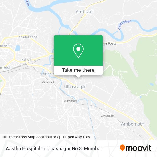 Aastha Hospital in Ulhasnagar No 3 map