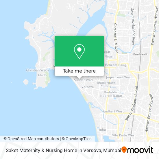 Saket Maternity & Nursing Home in Versova map