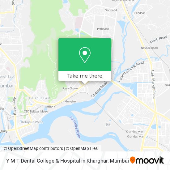 Y M T Dental College & Hospital in Kharghar map