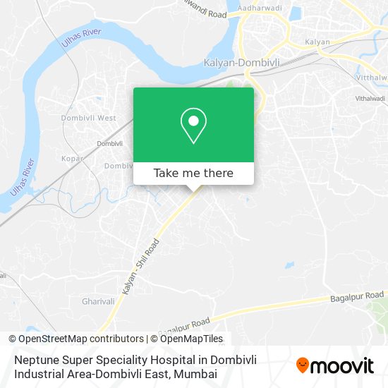Neptune Super Speciality Hospital in Dombivli Industrial Area-Dombivli East map