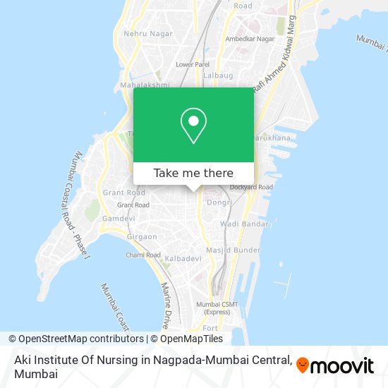 Aki Institute Of Nursing in Nagpada-Mumbai Central map