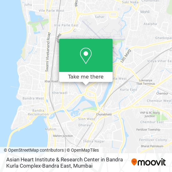 Asian Heart Institute & Research Center in Bandra Kurla Complex-Bandra East map