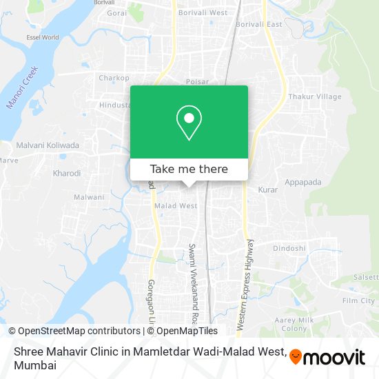 Shree Mahavir Clinic in Mamletdar Wadi-Malad West map