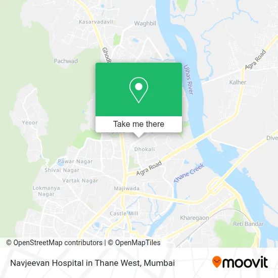 Navjeevan Hospital in Thane West map