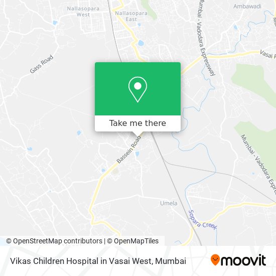 Vikas Children Hospital in Vasai West map