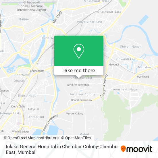 Inlaks General Hospital in Chembur Colony-Chembur East map