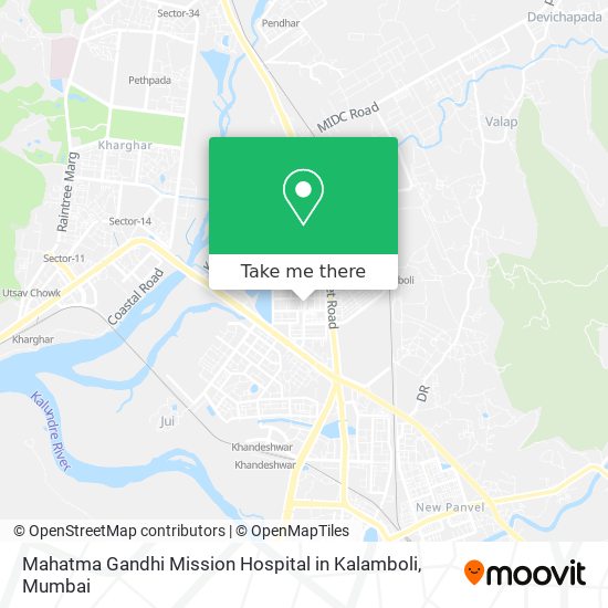 Mahatma Gandhi Mission Hospital in Kalamboli map