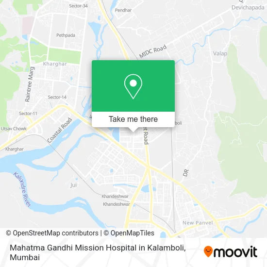Mahatma Gandhi Mission Hospital in Kalamboli map