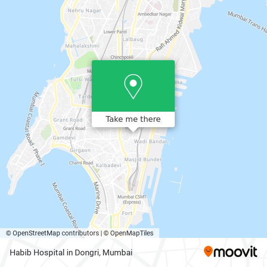 Habib Hospital in Dongri map