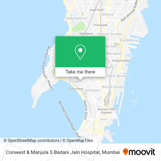 Conwest & Manjula S Badani Jain Hospital map