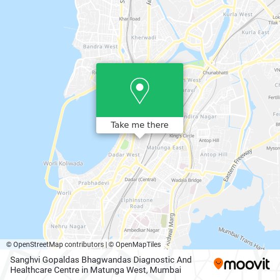 Sanghvi Gopaldas Bhagwandas Diagnostic And Healthcare Centre in Matunga West map