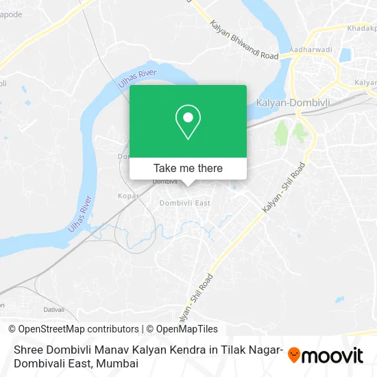 Shree Dombivli Manav Kalyan Kendra in Tilak Nagar-Dombivali East map