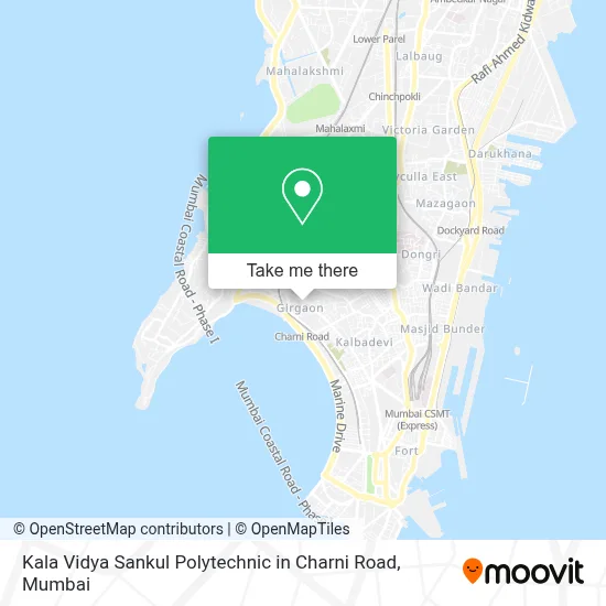 Kala Vidya Sankul Polytechnic in Charni Road map