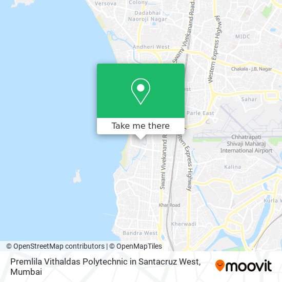 Premlila Vithaldas Polytechnic in Santacruz West map