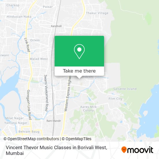 Vincent Thevor Music Classes in Borivali West map
