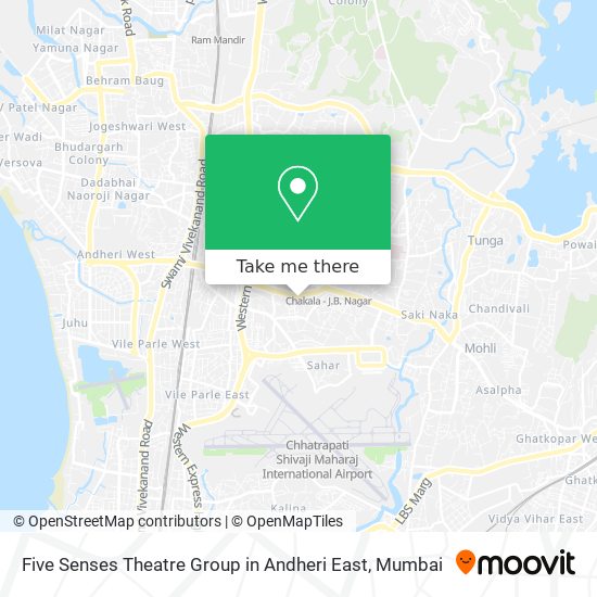 Five Senses Theatre Group in Andheri East map