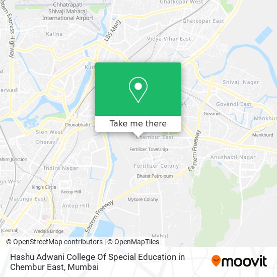 Hashu Adwani College Of Special Education in Chembur East map