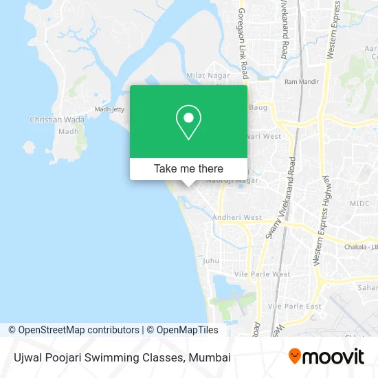 Ujwal Poojari Swimming Classes map
