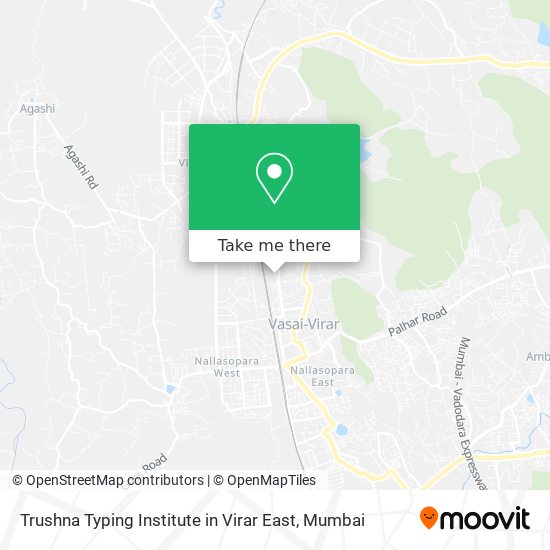 Trushna Typing Institute in Virar East map