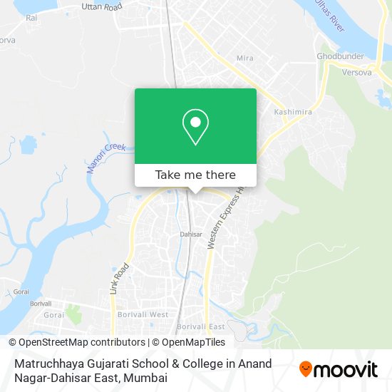 Matruchhaya Gujarati School & College in Anand Nagar-Dahisar East map