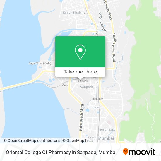 Oriental College Of Pharmacy in Sanpada map
