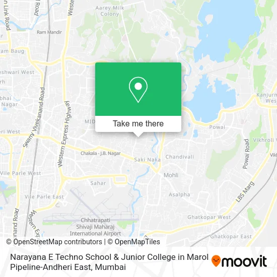 Narayana E Techno School & Junior College in Marol Pipeline-Andheri East map