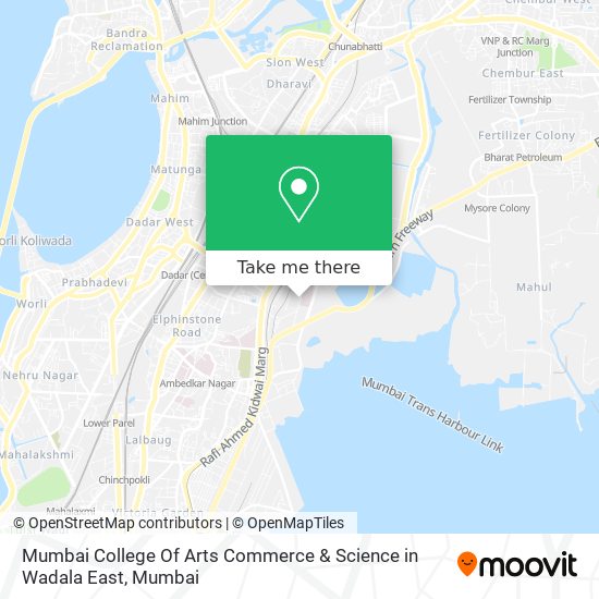Mumbai College Of Arts Commerce & Science in Wadala East map