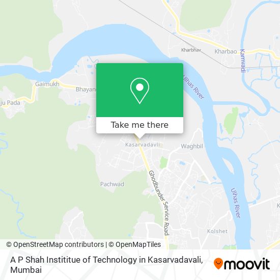 A P Shah Instititue of Technology in Kasarvadavali map