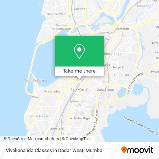 Vivekananda Classes in Dadar West map