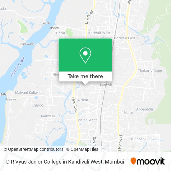 D R Vyas Junior College in Kandivali West map