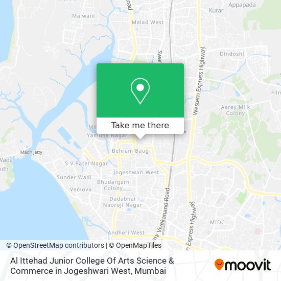 Al Ittehad Junior College Of Arts Science & Commerce in Jogeshwari West map